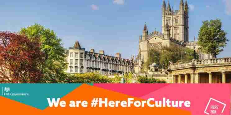 Bath Abbey with We are here for Culture logo