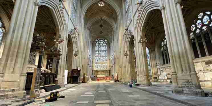 Bath Abbey floor saved from collapse as part of Footprint project