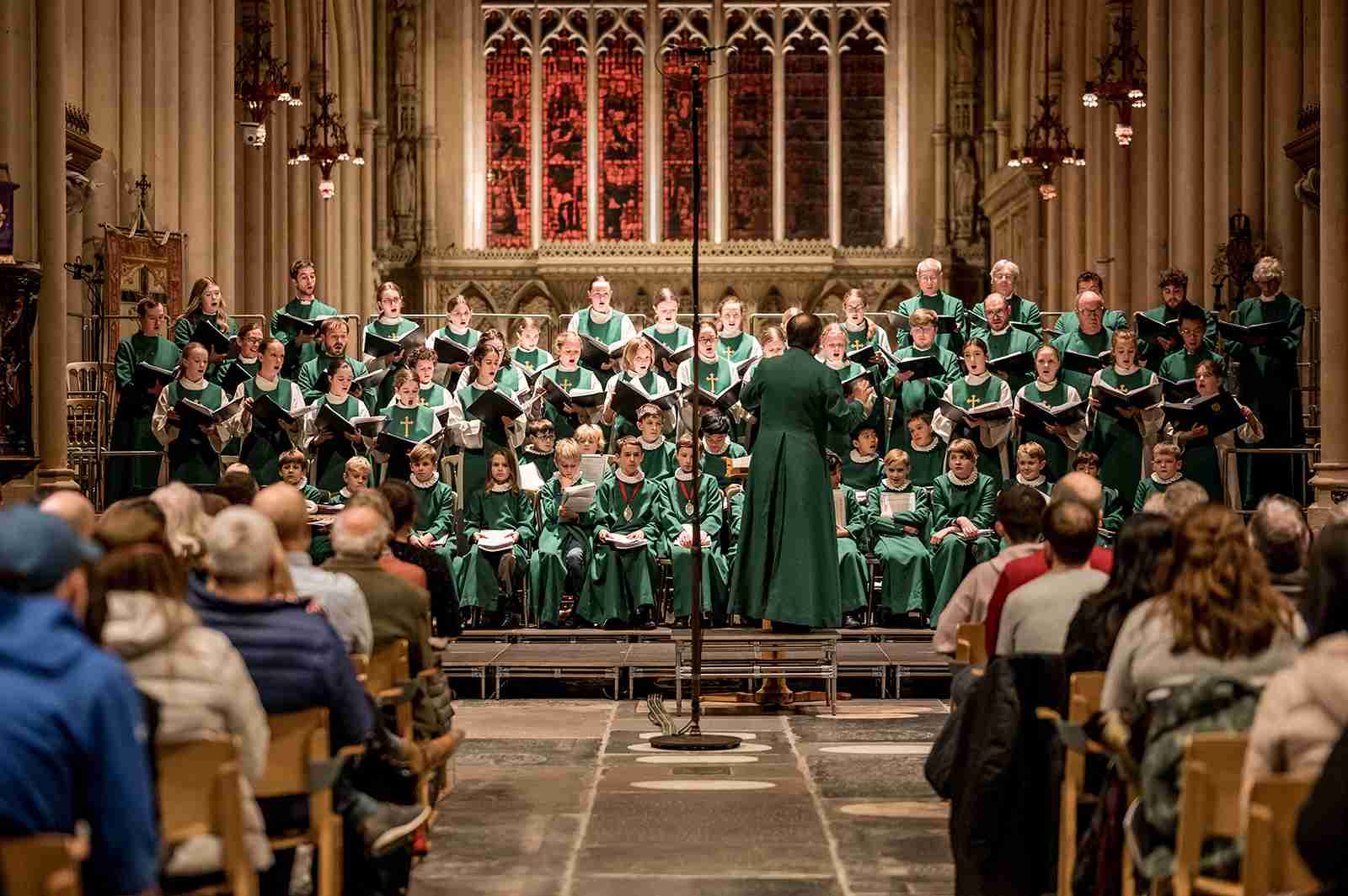 Members of the Bath Abbey Choirs perform in Bath Abbey