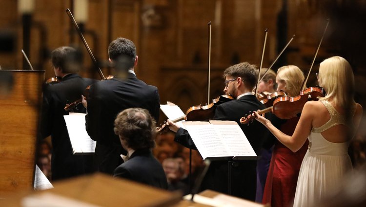 People playing violins